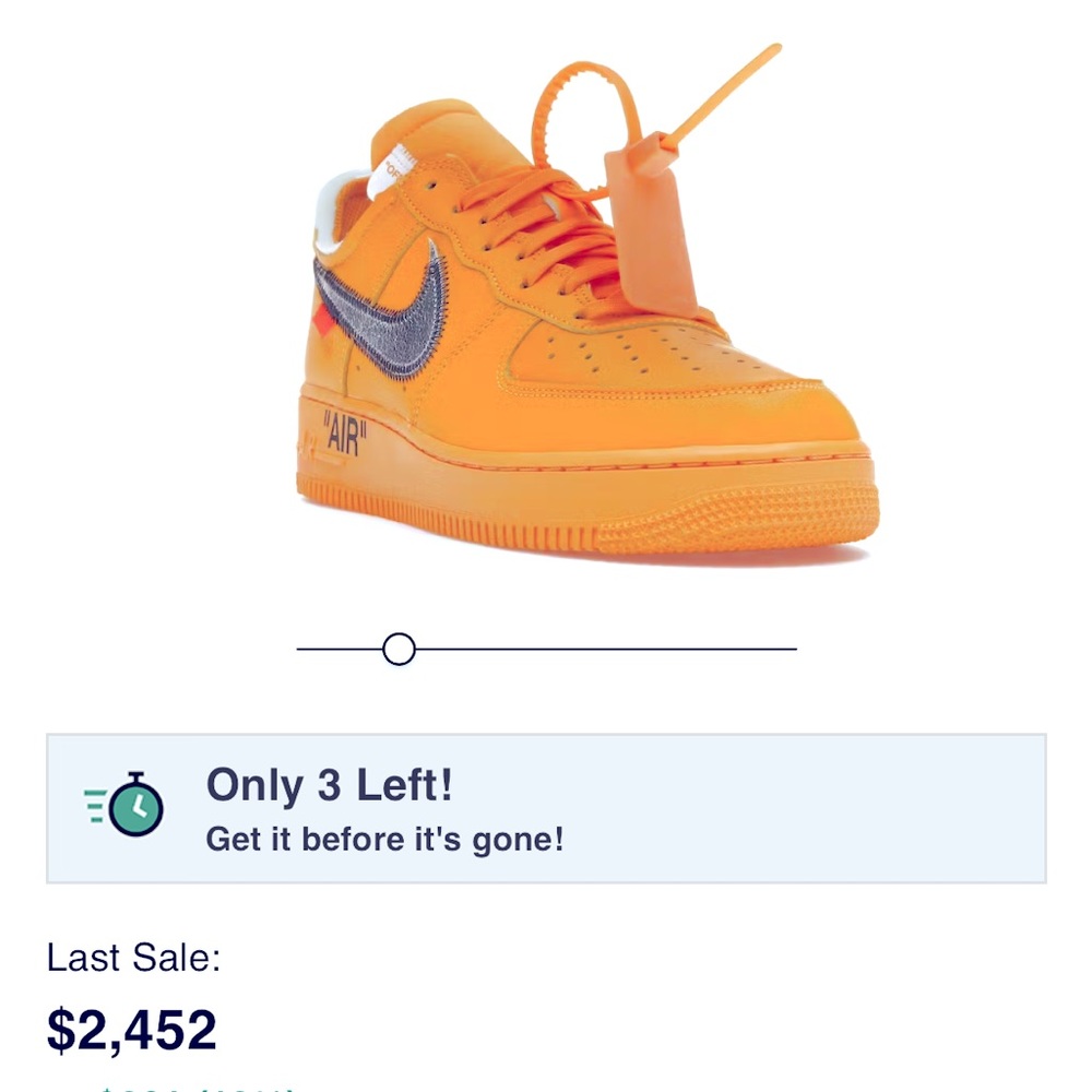 *Limited Edition* Off-White Lemonade & Tiffany Air Force Ones.  Size 9.5 *RARE*